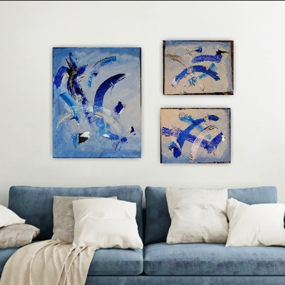 Cool Breezes This is a 3pcs set 1-16x20 2- 12x12 one of a Kind